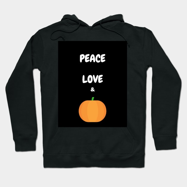 Peace Love And Pumpkin Design Hoodie by TANSHAMAYA